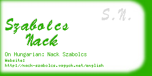 szabolcs nack business card